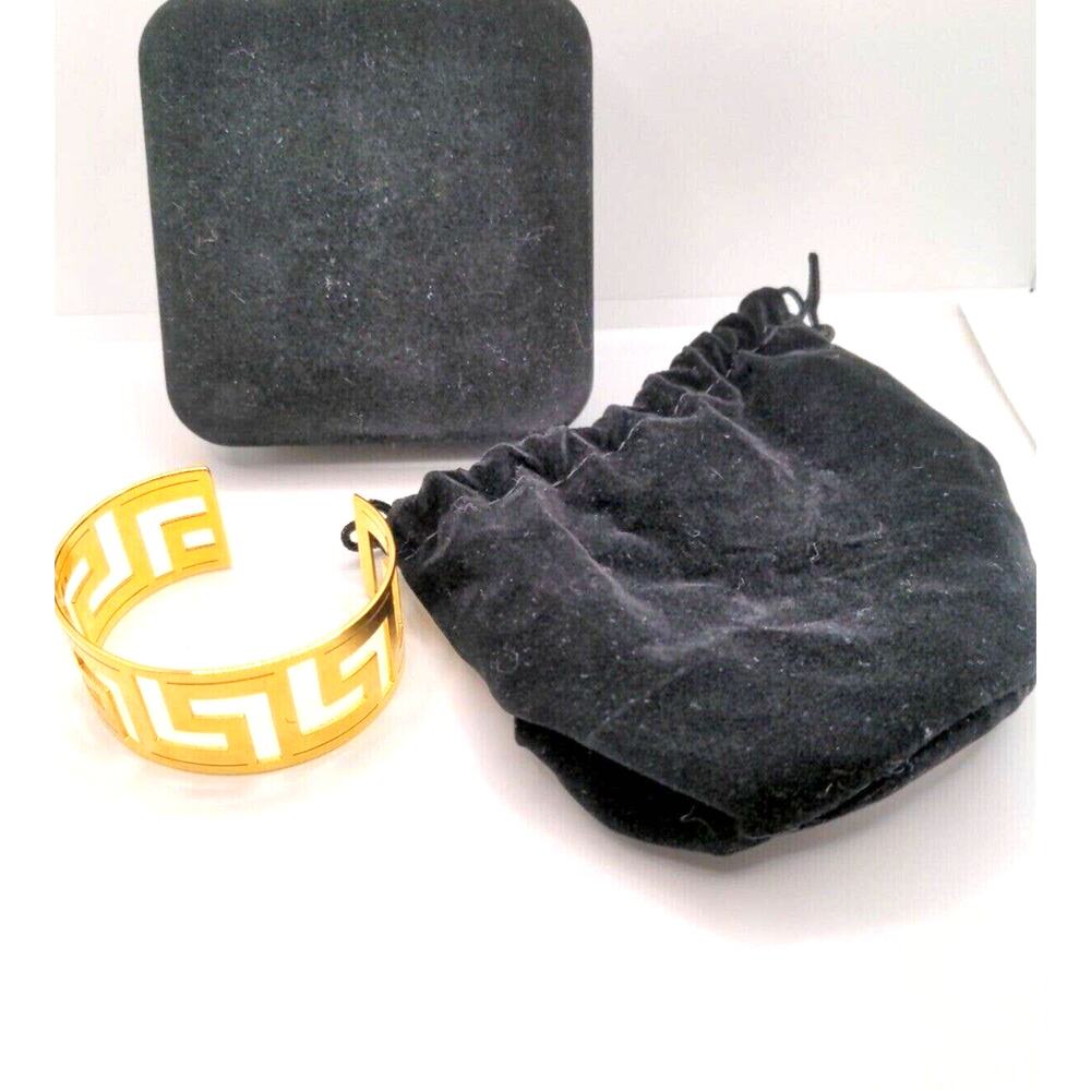 Milor Italy Vintage Gold Tone Cuff Stainless Steel Bracelet retro, mid century